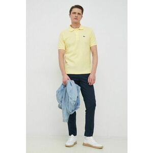 Bavlnené polo tričko Lacoste L1212-001, žltá farba, jednofarebné vyobraziť