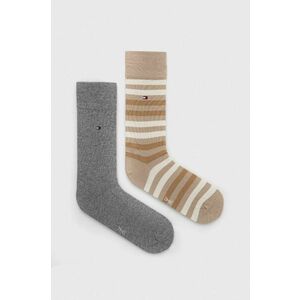Ponožky Tommy Hilfiger 2-pak pánske, béžová farba vyobraziť