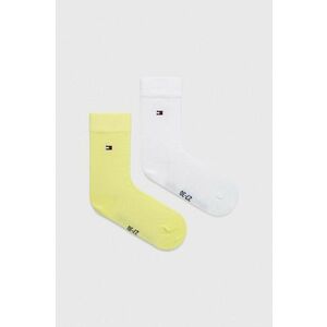 Detské ponožky Tommy Hilfiger žltá farba vyobraziť