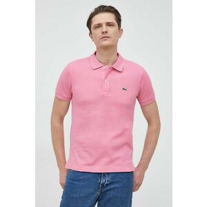 Bavlnené polo tričko Lacoste PH4012-001, ružová farba, jednofarebné vyobraziť