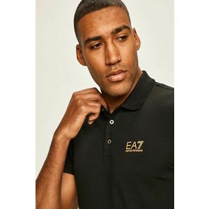 Polo tričko EA7 Emporio Armani pánske, čierna farba, jednofarebné vyobraziť