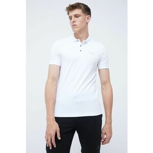 Polo tričko EA7 Emporio Armani pánske, biela farba, jednofarebné vyobraziť