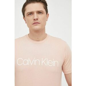 Bavlnené tričko Calvin Klein ružová farba, s potlačou vyobraziť