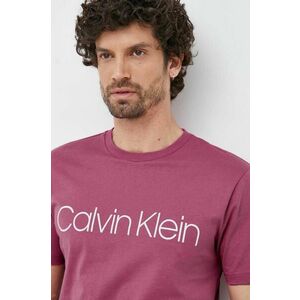 Bavlnené tričko Calvin Klein fialová farba, s potlačou vyobraziť