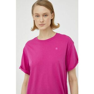 Bavlnené tričko G-Star Raw ružová farba vyobraziť