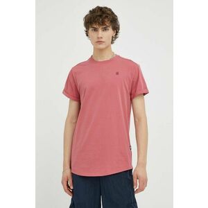Bavlnené tričko G-Star Raw ružová farba, jednofarebné vyobraziť