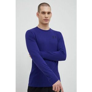 Tričko s dlhým rukávom Under Armour 1329585-036, pánske, fialová farba, s potlačou vyobraziť