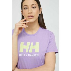 Bavlnené tričko Helly Hansen 34112-001, fialová farba vyobraziť