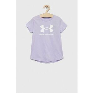 Detské tričko Under Armour fialová farba vyobraziť
