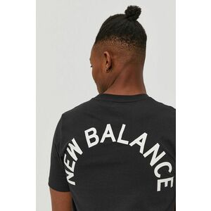 Tričko New Balance MT11985BK pánske, čierna farba, s potlačou vyobraziť