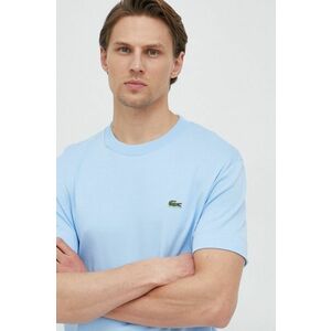 Bavlnené tričko Lacoste TH1708-HDE, tmavomodrá farba, jednofarebné vyobraziť