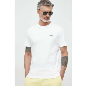 Bavlnené tričko Lacoste TH1708-HDE, biela farba, jednofarebné vyobraziť