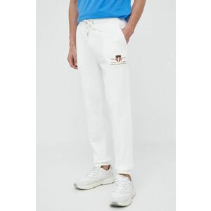 Nohavice Gant pánske, biela farba, jednofarebné vyobraziť