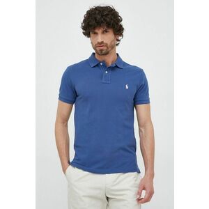 Bavlnené polo tričko Polo Ralph Lauren tmavomodrá farba, jednofarebné vyobraziť