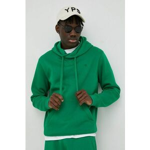 Mikina G-Star Raw pánska, zelená farba, s kapucňou, jednofarebná vyobraziť