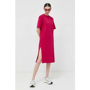 Šaty Armani Exchange ružová farba, maxi, rovný strih vyobraziť