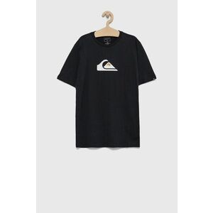 Detské bavlnené tričko Quiksilver čierna farba, s potlačou vyobraziť