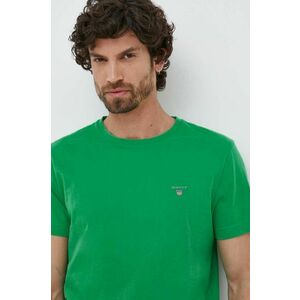 Bavlnené tričko Gant tyrkysová farba, jednofarebné vyobraziť
