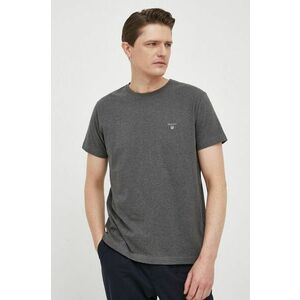 Bavlnené tričko Gant šedá farba, s nášivkou vyobraziť