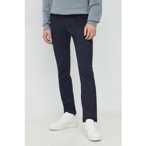 Nohavice Calvin Klein Jeans pánske, tmavomodrá farba, rovné vyobraziť