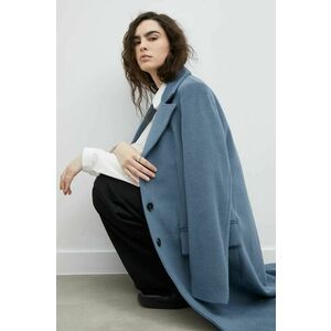 Vlnený kabát Bruuns Bazaar priehľadná farba, prechodný, vyobraziť