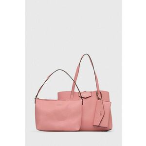 Obojstranná kabelka Guess ružová farba vyobraziť