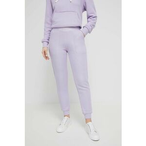 Nohavice UGG dámske, fialová farba, jednofarebné vyobraziť