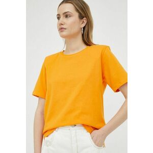 Bavlnené tričko Gestuz oranžová farba vyobraziť