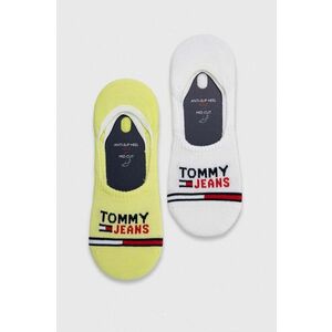 Ponožky Tommy Jeans zelená farba vyobraziť