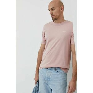 Bavlnené tričko HUGO ružová farba, jednofarebné vyobraziť