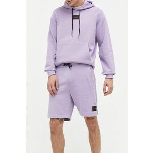 Bavlnené šortky HUGO fialová farba vyobraziť