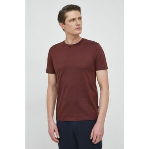 Bavlnené tričko BOSS bordová farba, jednofarebné vyobraziť