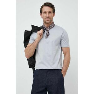 Bavlnené tričko BOSS šedá farba, jednofarebné vyobraziť