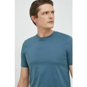 Bavlnené tričko BOSS tmavomodrá farba, jednofarebné vyobraziť
