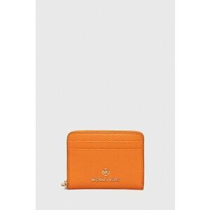 Kožená peňaženka MICHAEL Michael Kors dámsky, oranžová farba vyobraziť