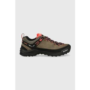 Topánky Salewa Wildfire Leather dámske, hnedá farba vyobraziť