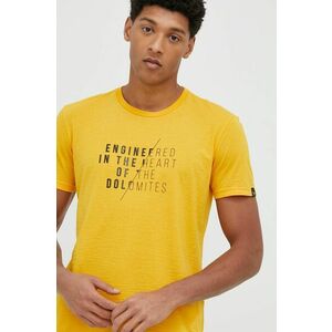 Športové tričko Salewa žltá farba, s potlačou vyobraziť