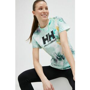 Bavlnené tričko Helly Hansen tyrkysová farba vyobraziť