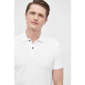 Bavlnené polo tričko BOSS Boss Casual biela farba, jednofarebné vyobraziť