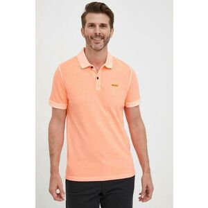 Bavlnené polo tričko BOSS BOSS CASUAL oranžová farba, jednofarebné vyobraziť