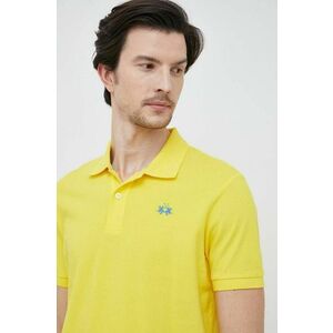 Bavlnené polo tričko La Martina žltá farba, jednofarebné vyobraziť