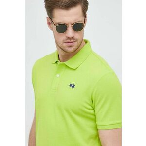 Bavlnené polo tričko La Martina zelená farba, jednofarebné vyobraziť