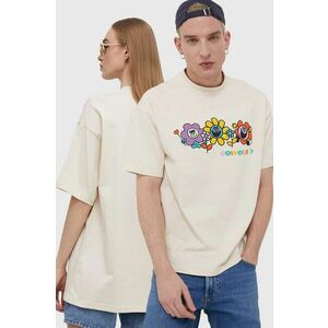 Bavlnené tričko Converse béžová farba, s potlačou vyobraziť