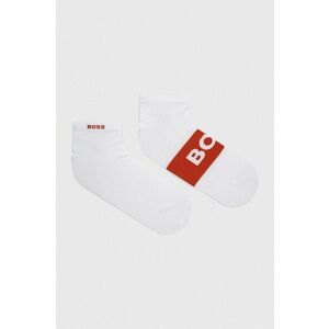 Ponožky BOSS 2-pak pánske, biela farba vyobraziť