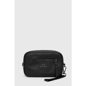 Kozmetická taška Armani Exchange čierna farba vyobraziť