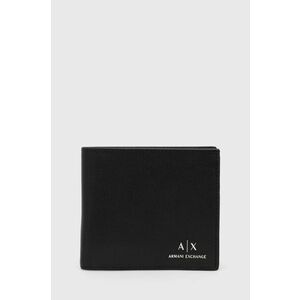 Kožená peňaženka Armani Exchange pánsky, čierna farba vyobraziť