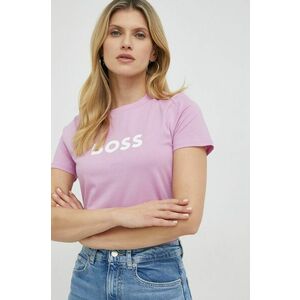 Bavlnené tričko BOSS ružová farba, vyobraziť