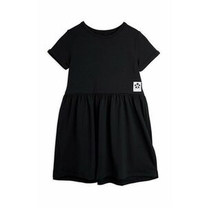 Dievčenské šaty Mini Rodini čierna farba, mini, áčkový strih vyobraziť