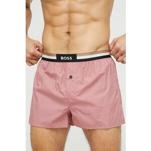 Bavlnené boxerky BOSS 2-pak ružová farba vyobraziť