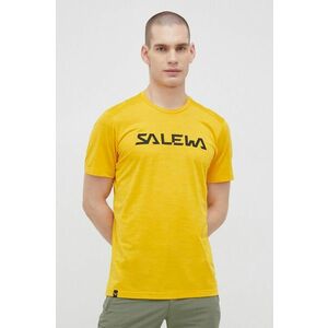Športové tričko Salewa Puez Hybrid 2 žltá farba, s potlačou vyobraziť